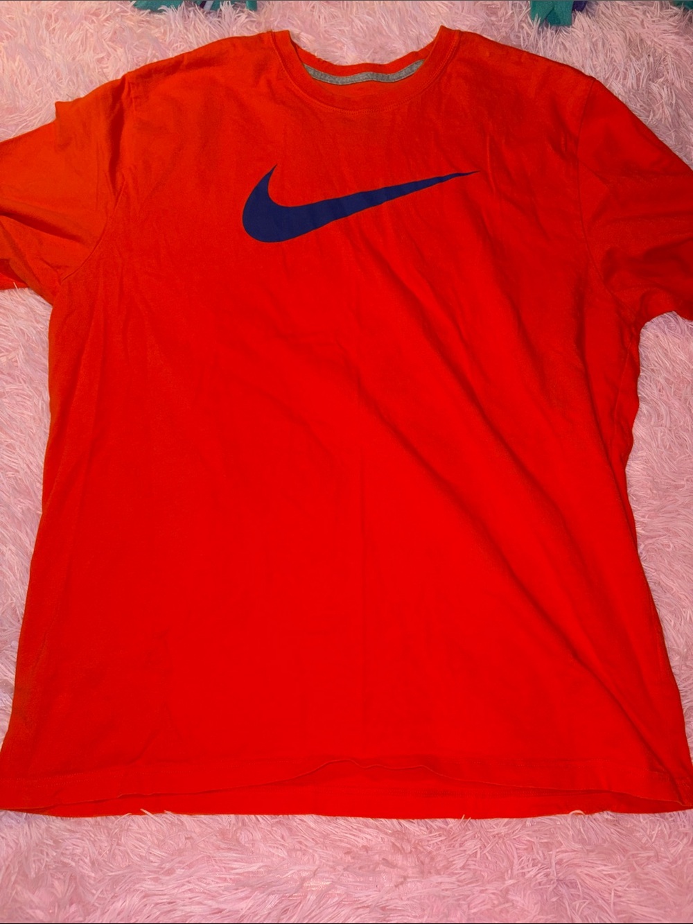 Nike orange T-Shirt with Blue Swoosh